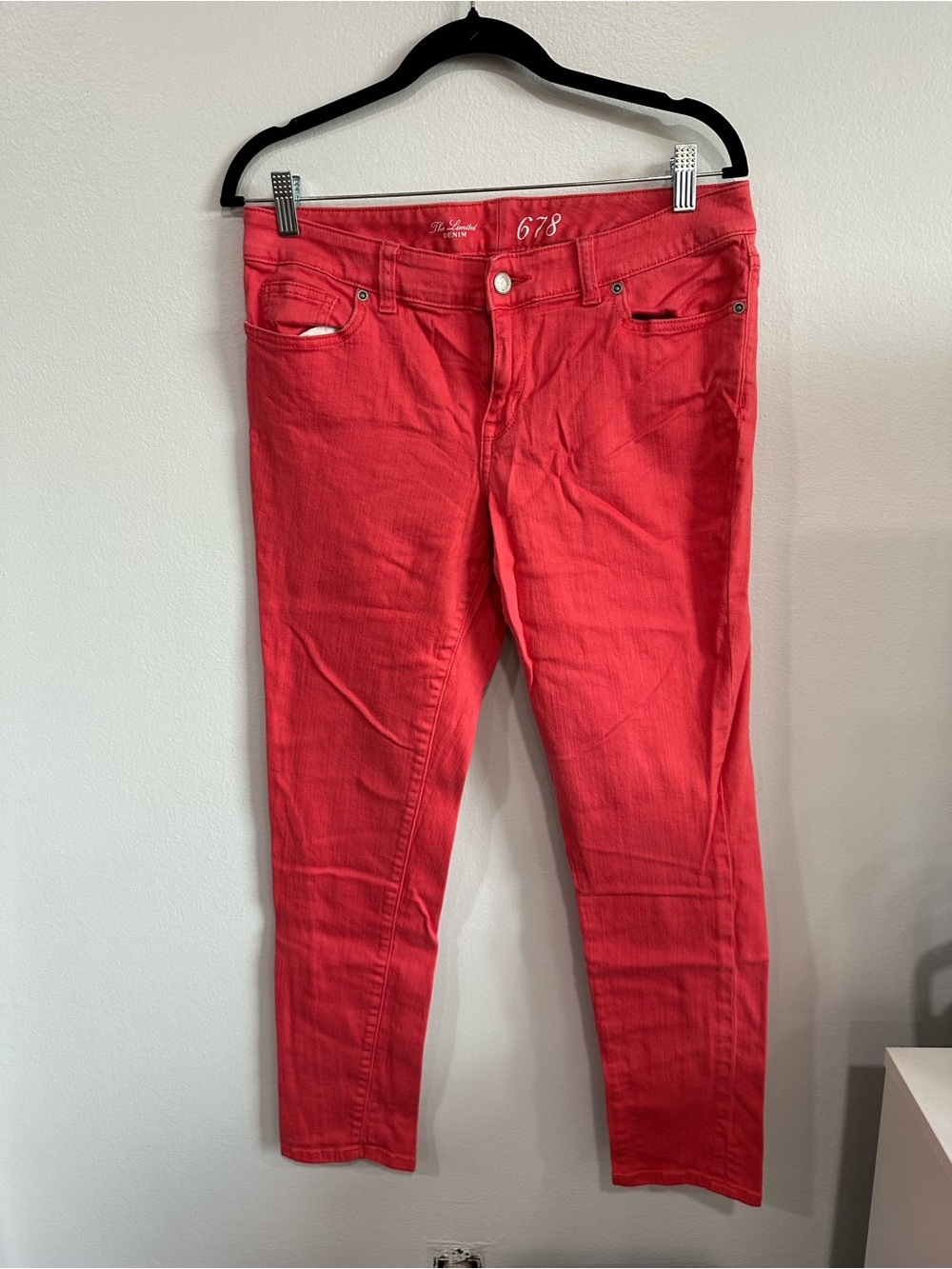The Limited 678 Red Coral Skinny Jeans Size 12 Stretch Denim